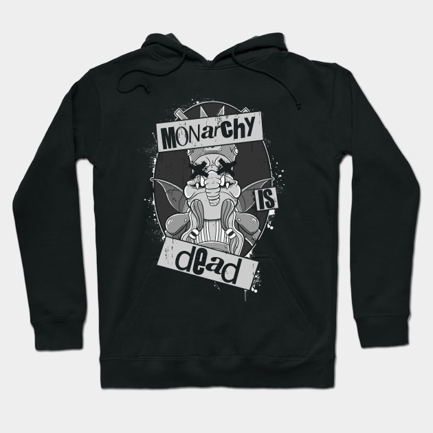 Monarchy is Dead Hoodie by Spazzy Newton